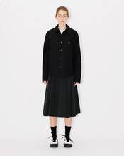 'Boke Flower 2.0' genderless padded overshirt in cotton poplin