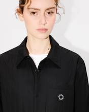 'Boke Flower 2.0' genderless padded overshirt in cotton poplin