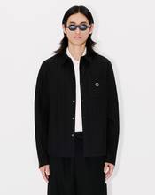 'Boke Flower 2.0' genderless padded overshirt in cotton poplin