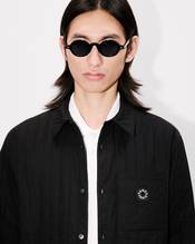 'Boke Flower 2.0' genderless padded overshirt in cotton poplin