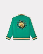 'Fruits Stickers' embroidered cotton satin jacket